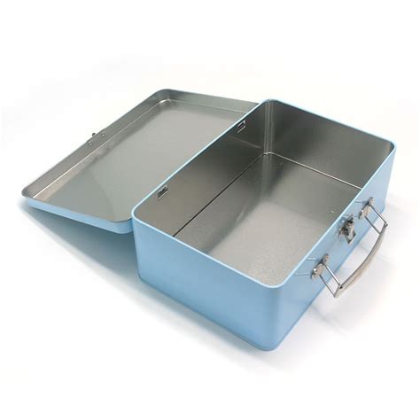 white metal tin box with handle|where to buy metal tins.